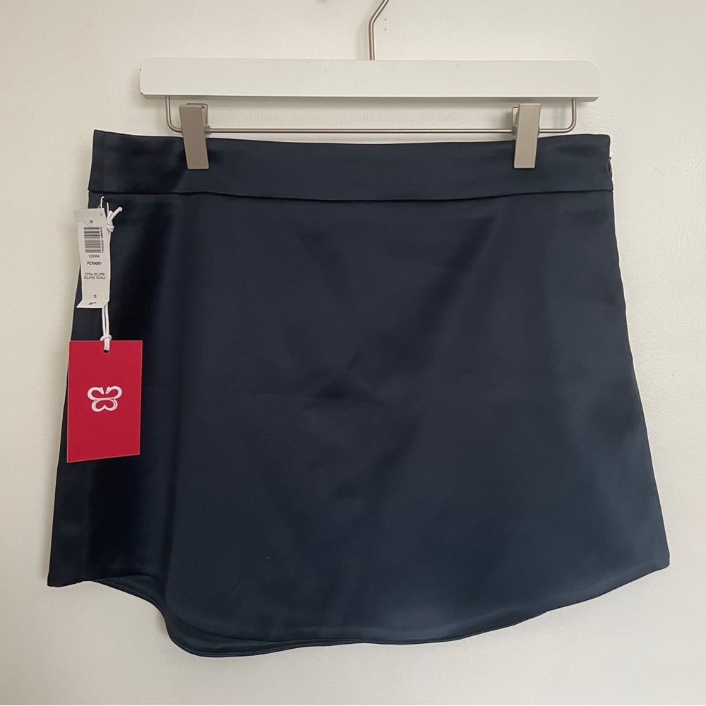 Aritzia Sunday Best Perabo satin mini skirt - navy